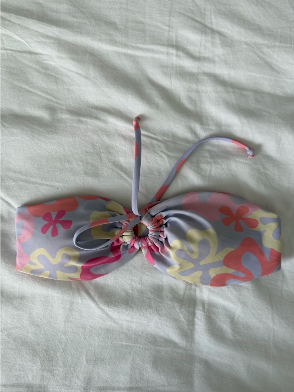 Women's Floral Ring-Front Bandeau Bikini Top - Multicolor